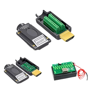 Rectangle 76 HDMI connector breakout board and terminal block components
