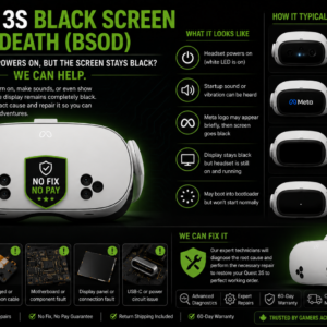 Meta Quest 3S Black screen of death Diagnostic & Repair (BSOD)
